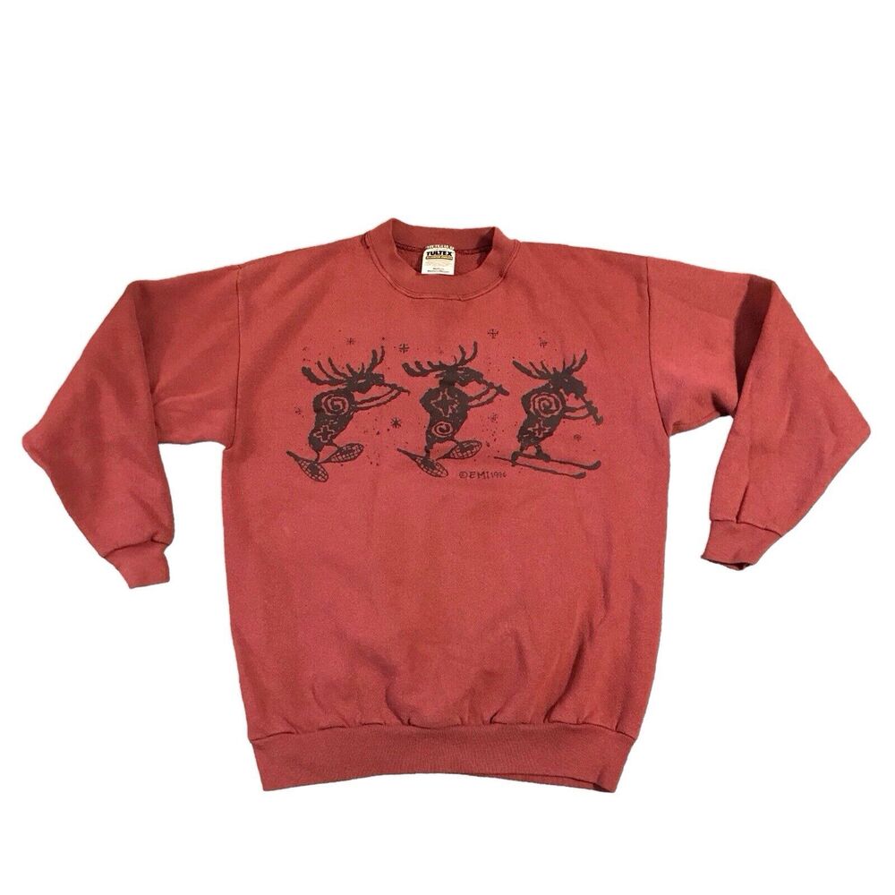 Vintage 90s Southwestern Kokopelli Sweatshirt Womens‎ Medium Maroon
